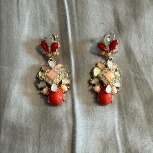 Elegant Red and Gold Statement Earrings